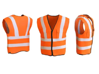 Realistic Worker Vest 008 Low-poly 3D model
