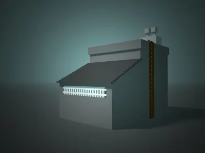 Factory Voxel  Low-poly 3D model