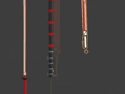Katana with sub-tanto Free 3D model