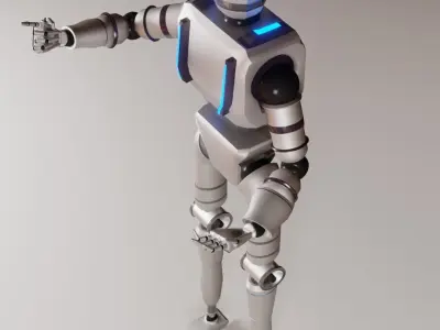 Rigged Robot Character from Space Low-poly 3D model