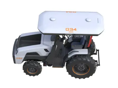 Monarch Electric Tractor Low-poly 3D model