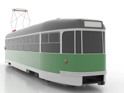 Tatra T2R Low Low-poly 3D model