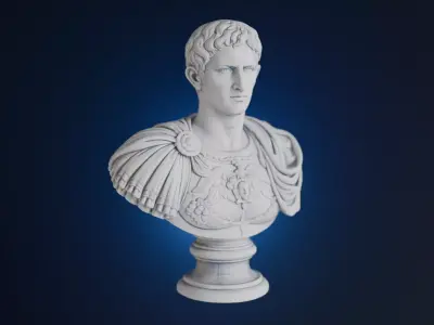 Augustus Bust 3 Versions Low-poly 3D model