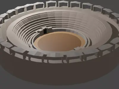 Arena Low Poly circular structure Low-poly 3D model