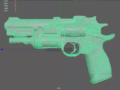 Steampunk Pistol 3D model