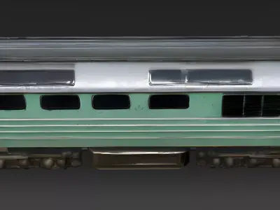 Realistic 1990s Regional Commuter Train 3D Model Low-poly 3D model