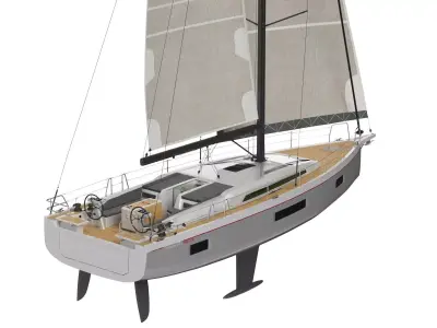 Beneteau Oceanis 51 Sailing Yacht 3D model