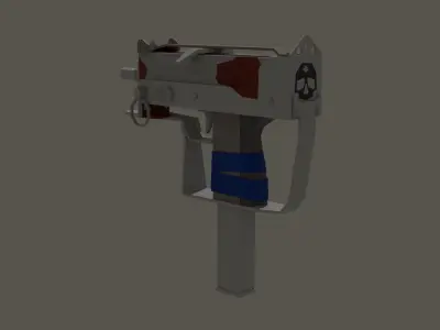 A post-apocalypse style MAC-10 Low-poly 3D model