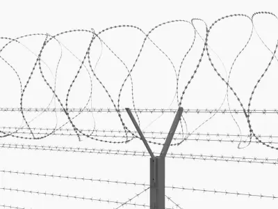 Barbed Wire Fence 3D model purchase