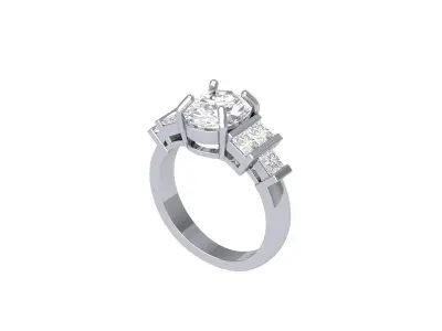 Oval Art Deco Ring 3D print model 3