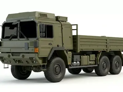 Off Road Logistics Flatbed Truck 3D model