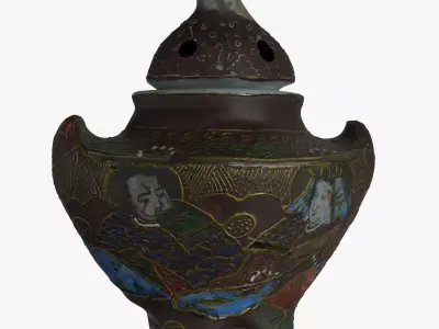 Japanese Vase Photoscan Low-poly 3D model