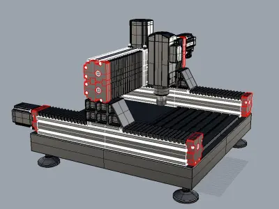 3D cnc servo machine 3D model