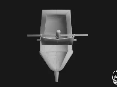 Stylized Pirate Ship Low Poly Low-poly 3D model