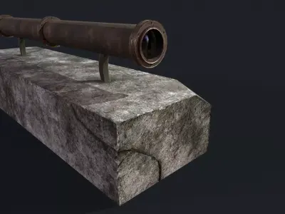 Binocular lowpoly Game  model  Low-poly 3D model