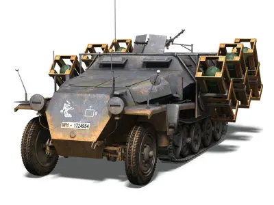 SD KFZ 251 1 - Ausf C - Stuka zu Fuss 3D model