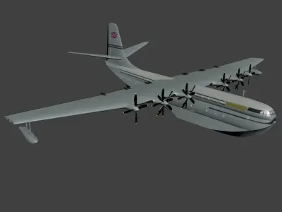 Saunders-Roe SR 45 Princess  Low-poly 3D model