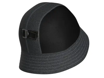 Denim Buckle Bucket Hat 3D model