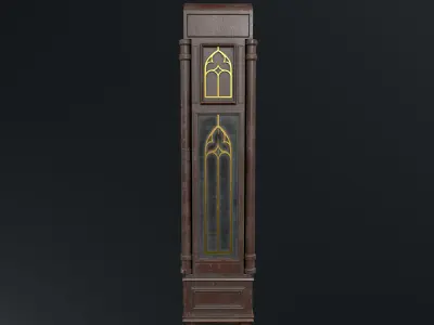 Old Grandfather Clock Low-poly 3D model