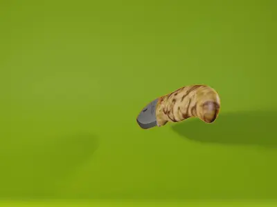 a knife made of wood and metal low-poly game ready Low-poly 3D model