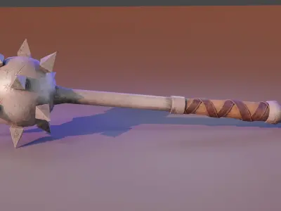 Morning star weapon Free low-poly 3D model