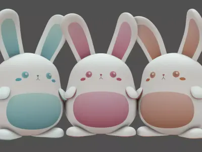 Plush Rabbit 3D model