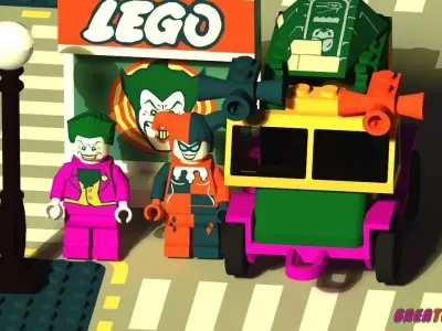 LEGO Joker And Harley Quinn Low-poly 3D model