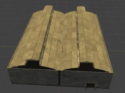 Industrial Hangar Blender 3D Low-poly 3D model