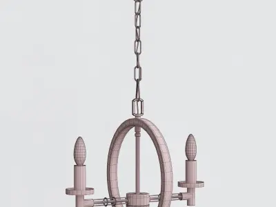 Angular 2 chandelier with two lights hanging from it 3D model