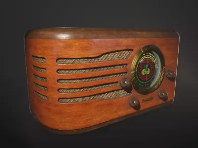 DeWald 618 tube radio Low-poly 3D model