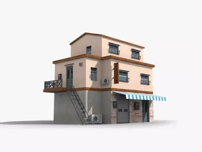 Japanese House x14 Low-poly 3D model