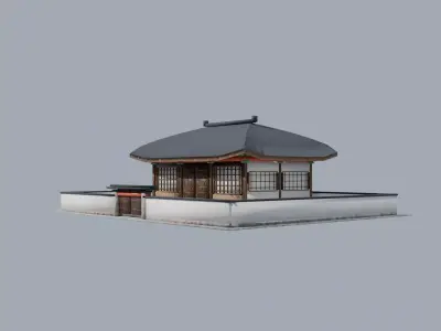 Korean Traditional Hanok House Low Poly PBR  Low-poly 3D model