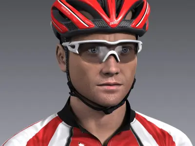 Racing Cyclist No Rig 3D model