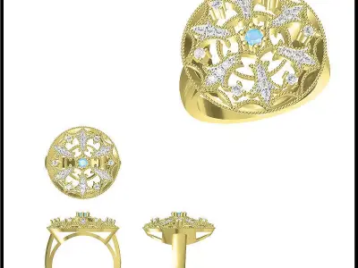 JCD Format Antique wedding rings jewelry jcd institute 3D print model