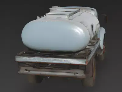 Realistic 1950s Rural Work Tanker Truck 3D Model Low-poly 3D model