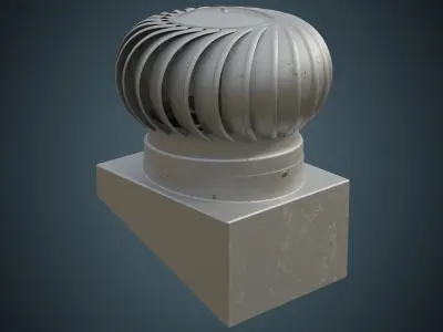 Roof Turbine 1B Low-poly 3D model