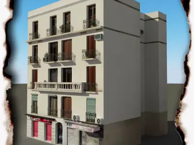 Building apartment in barcelona Low-poly 3D model