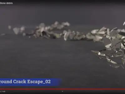 Ground Crack Escape 02 3D model