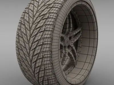 Savini Forged SV-10 Wheel and Tire 3D model