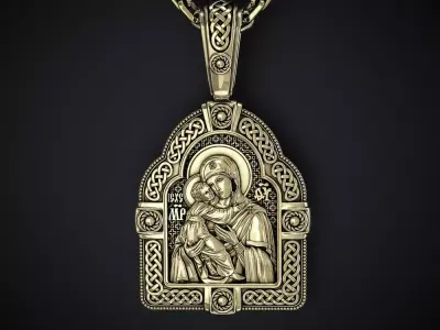 HOLY MOTHER OF GOD PENDANT 3D print model