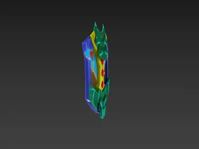Shield Pbr gamerady handpaint Low-poly 3D model