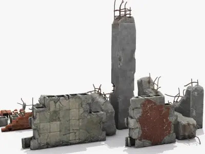 Concrete debris 3D model