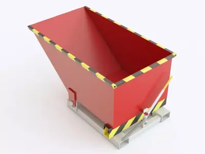 Industrial trash container 01 3D model