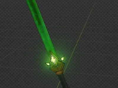 Emerald Sword Low-poly 3D model