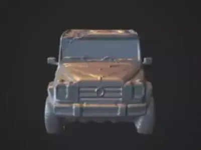 Abandoned Military G-WAGON Low-poly 3D model
