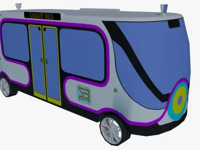 Buses collection LOW-POLY bus Low-poly 3D model
