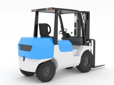 Forklift truck Low-poly 3D model V2