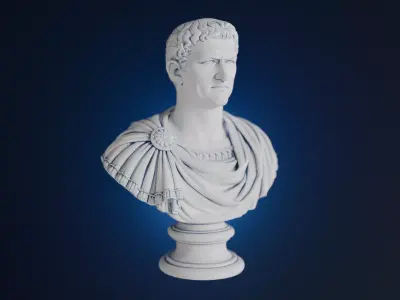 Tiberius Bust 3 Versions Low-poly 3D model