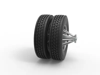 Rear custom Slab wheel of semi truck Scale 1 to 25 3D print model