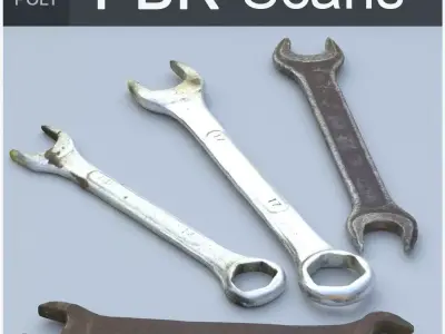 Wrenchs Low Poly wrenches Low-poly 3D model
